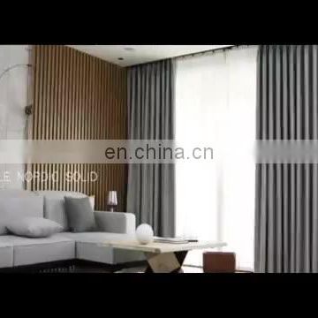 Wholesale luxury high quality nordic style velvet linen fabric solid bedroom living room finished soundproof shading curtains