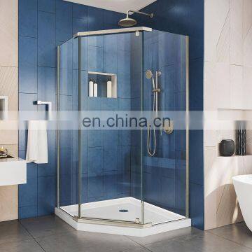 New Fashion Bathroom Glass Shower Screen Sliding Door Stainless Steel Glass Shower photo-5