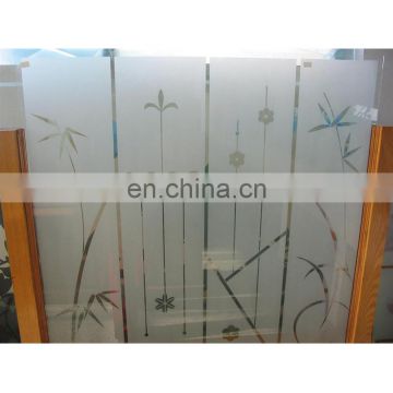 Hot sell ice flower acid etched pattern glass for window