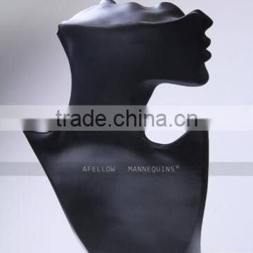 Dispaly Jewelry/ Hat /scarf Mannequin Head,Female Abstract Head Mannequin,Fiberglass Woman Mannequin Head,Cheap Black Head H1081 photo-4