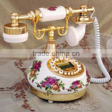 Decorative porcelain retro corded telephone analog antique telephone