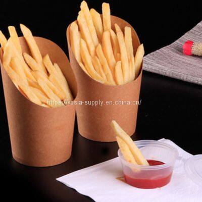 Kraft French Fries Cup Disposable Environment Kraft French Fries Scoop Cup food grade cup