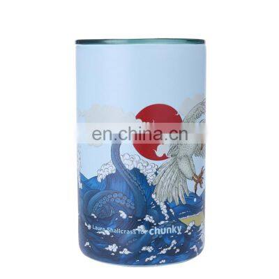 Chinese style car cup customized stainless steel coffee tumbler vacuum Insulated tea mug with lid