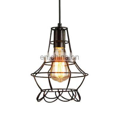 Tonghua Simple Pendant Lamp Iron Cage Vintage Bakelite Lamp Holder Creative Hotel Restaurant Ceiling Hanging LED Light