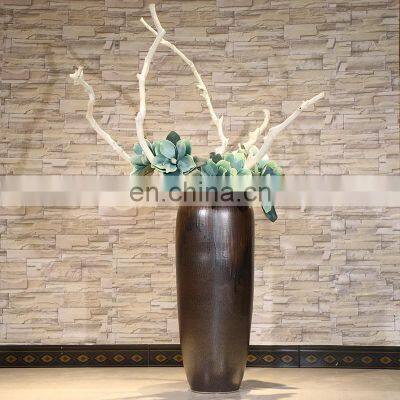 Golden years antique nostalgia brown large floor vase for home decorative