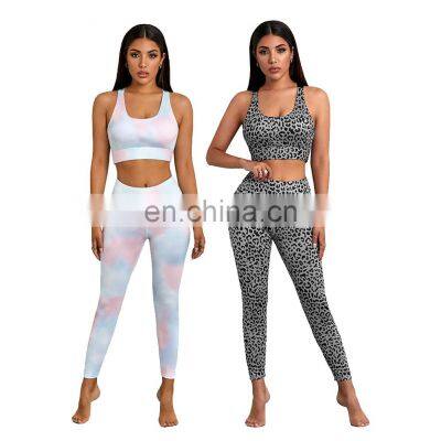 2021 New Arrive Wholesale Fashion Tie dye Sport Bra Pants Athletic Yoga Set Women Active Wear