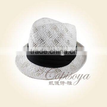 New style straw hat Unisex white top hat of copisoya c15123