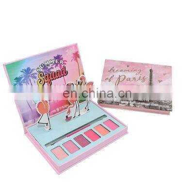 Custom Make 18 Colors Eyeshadow Palette White Cardboard Packaging Private Label Unique Eyeshadow Palette 6 Color