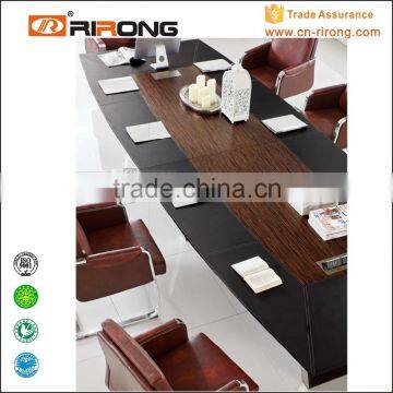 Paer China Leather Wood Veneer Stainless Steel High Top Meeting Table photo-3