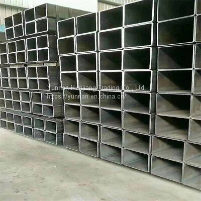 Yunnan Q235 square tube wholesale hot dip galvanized square tube 40 * 80 * 3 square tube Kunming sales square tube