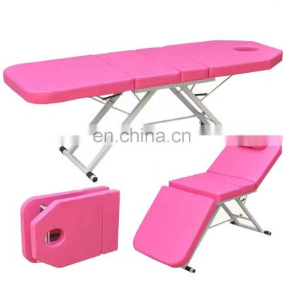 Pink Foldable massage lash bed wide pour massage therapy tables and equipment pregnancy wide facial bed thai Aluminum