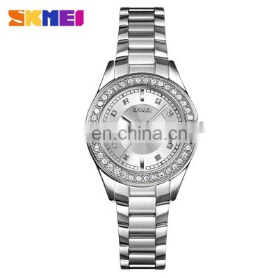 SKMEI 1534 Women Charm Latest 2020 Stainless Steel Slim Strap Japan Quartz Crystal Shinning Lady Watch