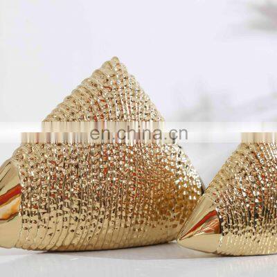 Modern Luxury Hand Painting Gold Triangle Ceramic Home Accessories Living Room Decoration photo-2