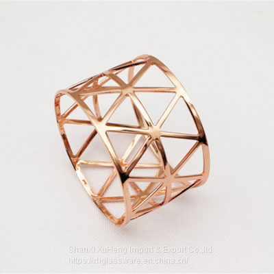 Hotel Restaurant Rose Gold Silver Colored Napkin Rings For Table Decoration Wedding photo-4