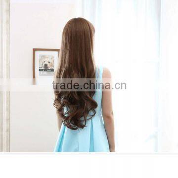 2015 Female long straight hair fluffy long hair neat bang simulation hair sweet pear flower head long curly hair wig