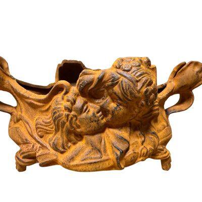 Antique Style Garden Planter Antique Brown Cast Metal Flower Pot Planter photo-3