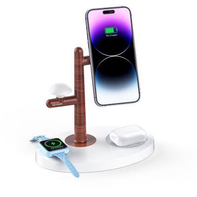 New Multifunction 4 in 1 Wireless Charge Smart Watch Earphone Phone Charging Holder 4-in-1 Wireless Charging Stand