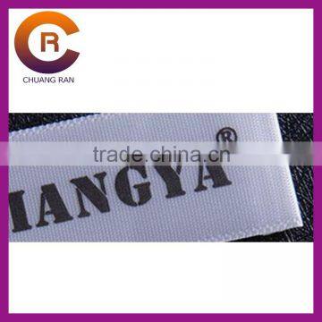 Wholesales logo printed customize made white cheap clothing woven labels tag