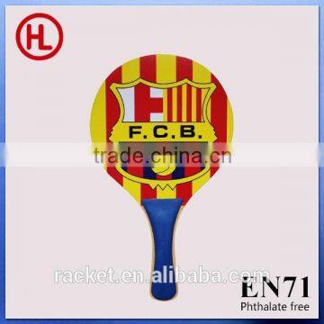 FCB hot sale custom cheap promotional wooden beach tennis racket with beach ball wholesale