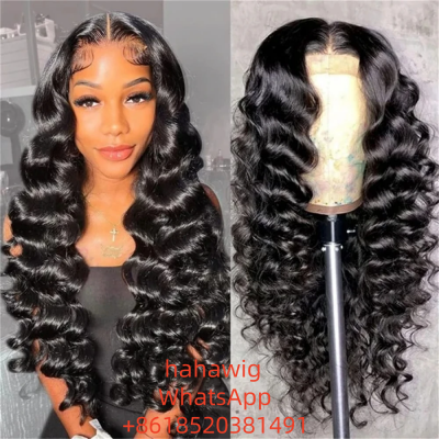 Wig 100% human hair virgin hair lace wig Loose Deep Wave
