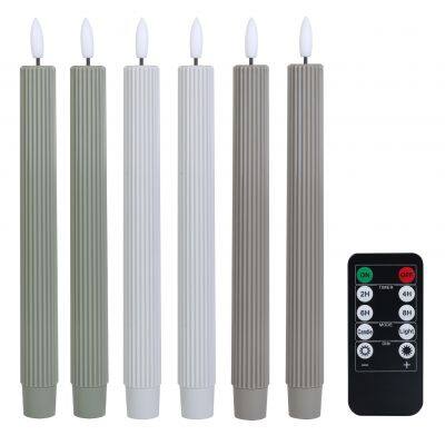 Mayorista de velas de cera de estilizado de plástico flameless LED, velas delgadas y alargadas de LED románticas en 3D con control remoto