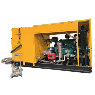 High Pressure Water Jetting Machine Manufacturer's New Airport Rubber Removal Road Mark Cleaning Cold Water Cleaning Process