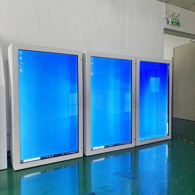 55-inch transparent screen display cabinet for museums and exhibition halls, 3d projection touch monitor, advertising all-in-one machine
