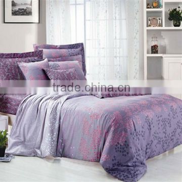 Pigment Print Leaf Bedding Cotton Duvet Cover Bed Set