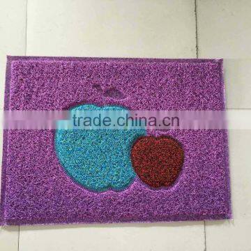 Customized PVC coil door mat with foam backing for entrance