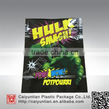 custom 3g HULK POW BOW potpourri packaging bags