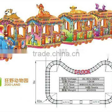 Amusement park trackls mini electric train