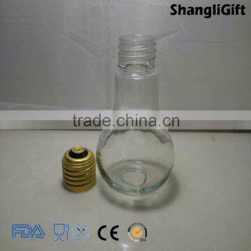 Bulb Shaped Glass Vase With Metal Openning photo-2