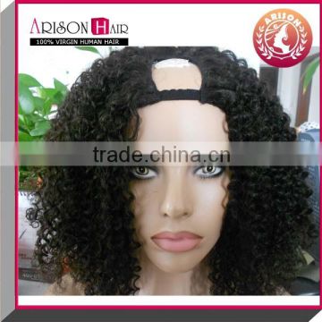 Wholesale kinky curl short u part wigs