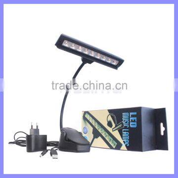 21cm Long 9 LED Black Clip On Music Score Light LED Music Stand Light