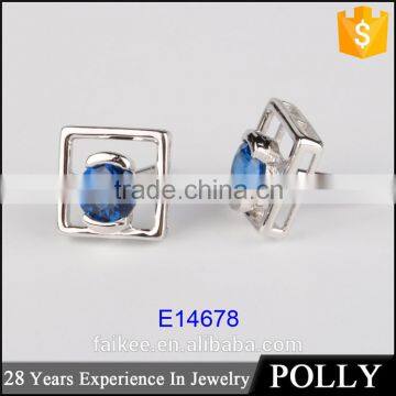 new design nice cheap earrings blue stone 925 silver earrings