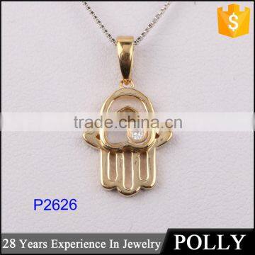 Newest Arrivaling Fashion Palm of Hand Shape Yellow Gold Pendant Necklace photo-2
