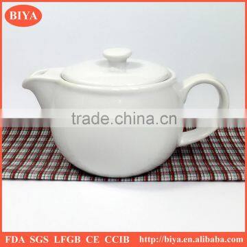 Porcelain Tea Pot Customized Plain White Ceramic Porcelain Tea Pot & Kettle and Saucer High Temperature Porcelain photo-2