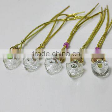 Shenzhen lihome strawberry shape hanging car perfume bottle with wood cap and hanging string