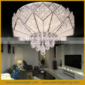 Elegent design beaded led flush mount k9 crystal ceiling light