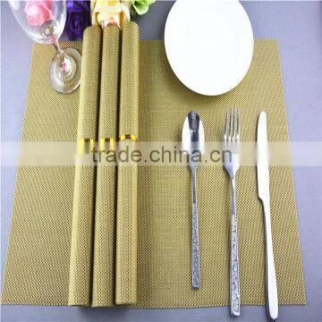 Elegant home decoration PVC gold placemat solid color gold placemat 45*30cm