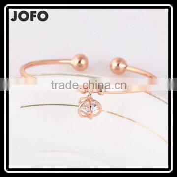 2016 Elegant Rose Gold Austra Crystal CZ Bangle Fashion Glitter Bangle For Bride