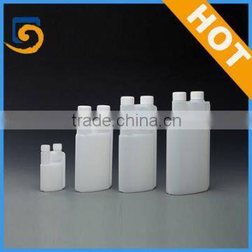 plastic HDPE liquid two chamber bottle with dispenser 100ml 500ml 1000ml