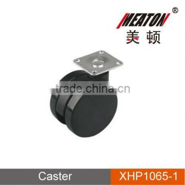 Screw wheelchair caster with brake