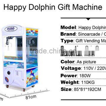 2016 Sinoarcade Hot Happy Dolphin Doll Snack Cigarette Crane Claw Machine Coin-op Funfair Gift Game Machine for Kids and Adult photo-5