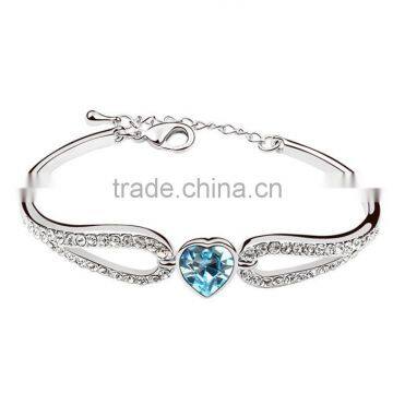 Fashion Beautiful Style Silver Blue Crystal Bracelet For Lady                        
                                                Quality Choice