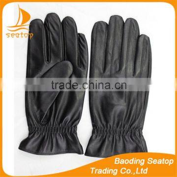 Black leather gloves for men warm dress leather gloves with wool lining