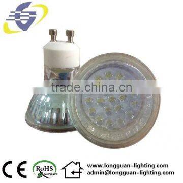 LED lamp GU10 20LED 1.2W glass cup with transparent glass cover hot sell