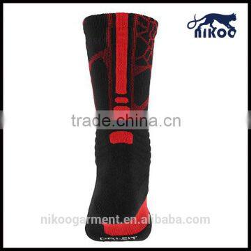 Athletic knitted design customized school terry china basketball elite sock wholesale