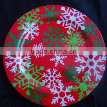 Christmas dinner plates11 inch snowflate printing