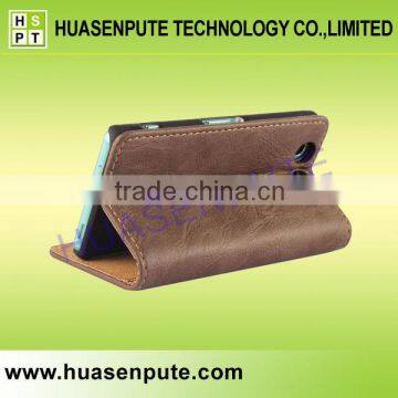 For Sony Xperia Z3 Mini Grain Cowhide Leather Flip Case photo-5